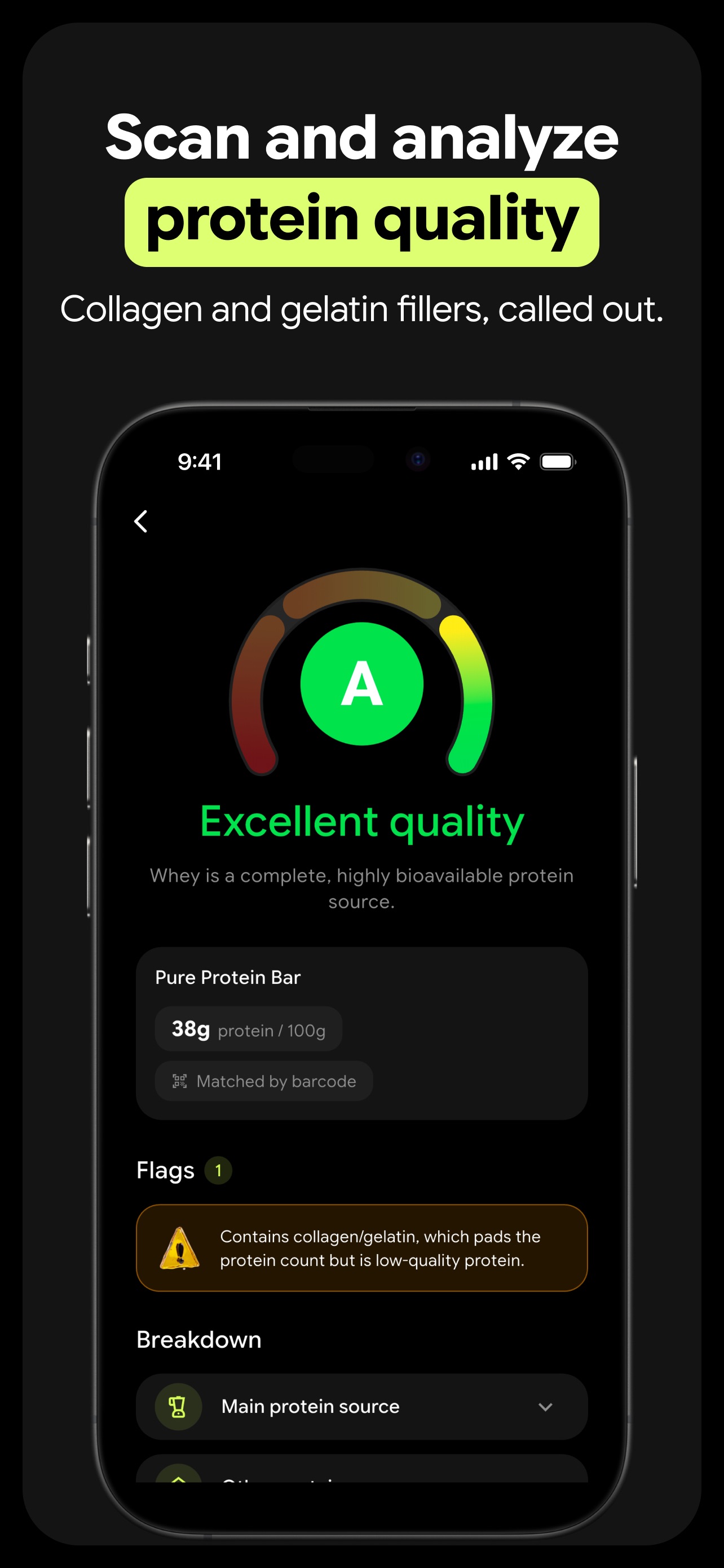 Screenshot 2 of Protein Grade: Quality Scanner