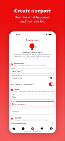 Reported: Against Violence iPhone screenshot