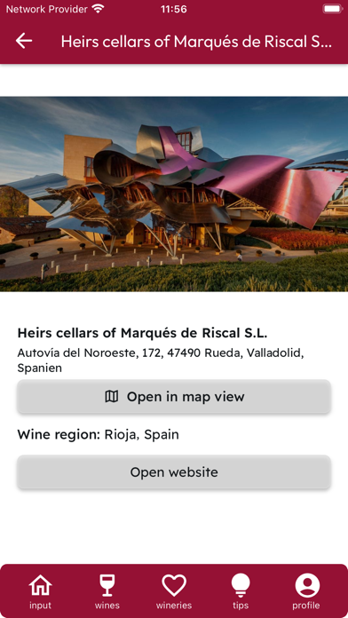Your favorite wines Screenshot