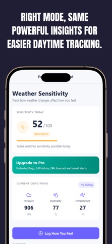 Weather Sensitivity Tracker iPhone screenshot
