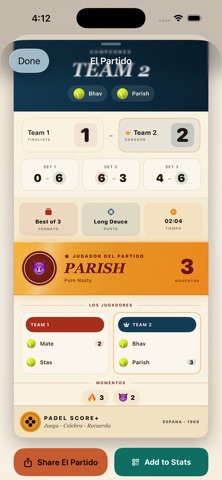 Padel Score+ screenshot