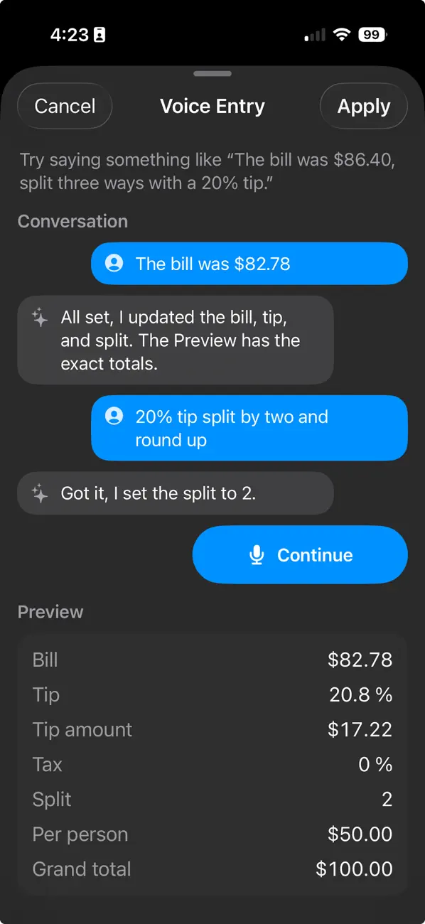 Screenshot #2 pour iTip Calc by PalaSoftware