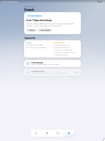 PeakFuel iPad screenshot