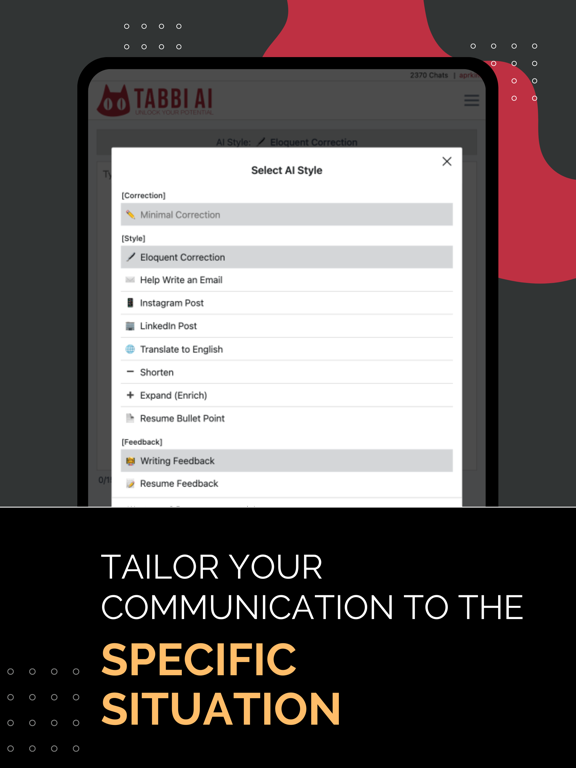 Tabbi AI: Writing and Speaking iPad screenshot 2 - Productivity app