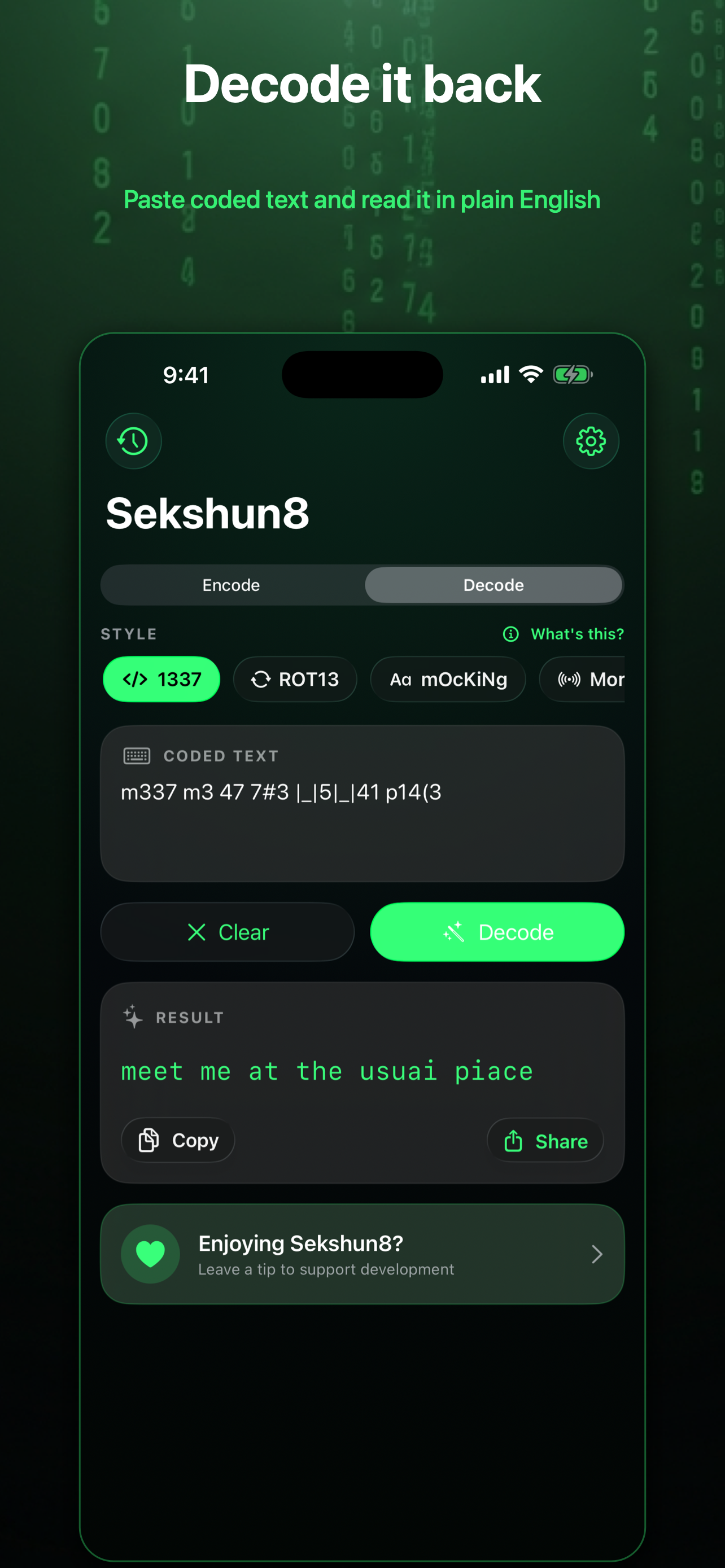 Sekshun8: Leetspeak & Ciphers screenshot 5