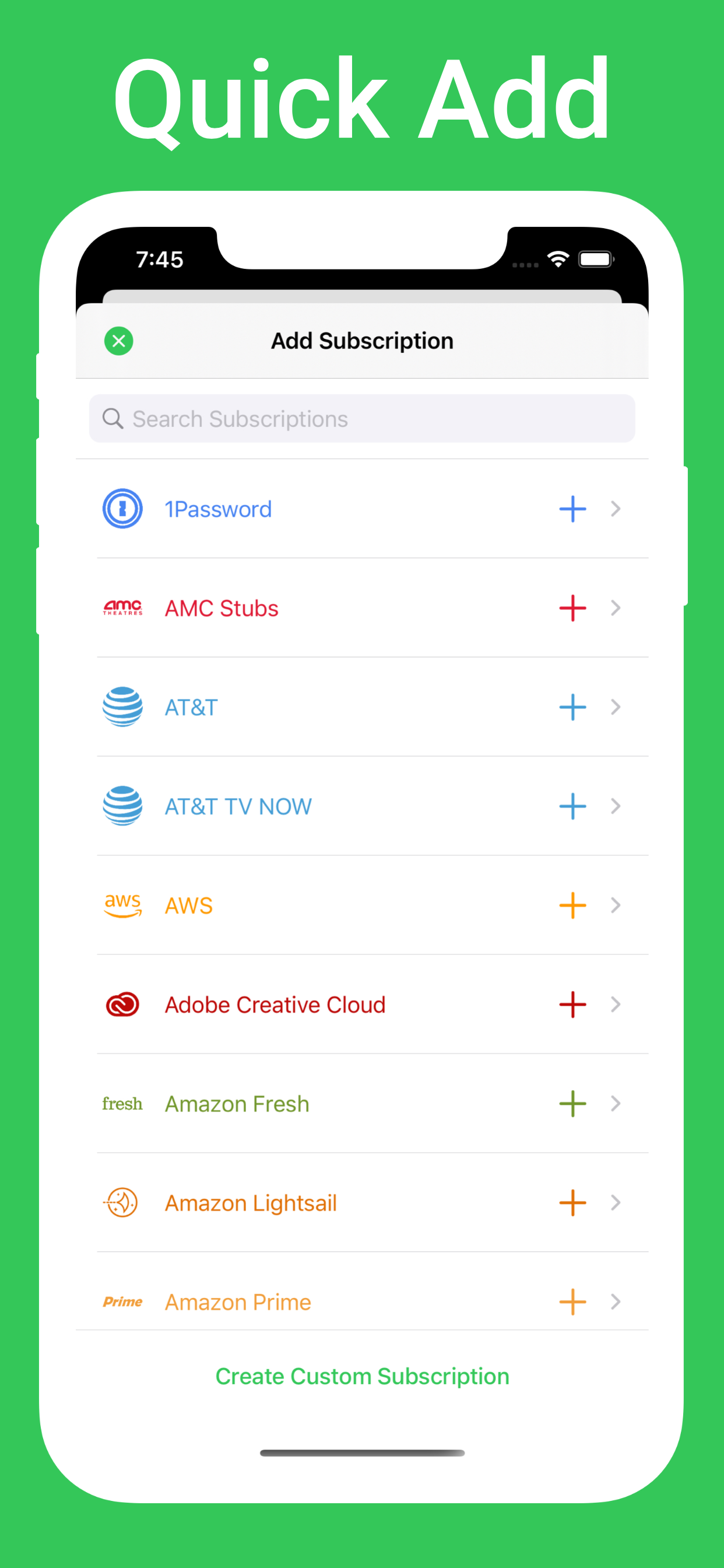 Subscription Manager - Bills