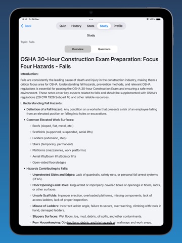 OSHA 30 Construction Exam Prep iPad screenshot