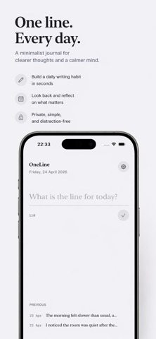 OneLine the minimalist journal iPhone screenshot