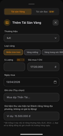 Tích Chỉ: Theo Dõi Giá Vàng screenshot