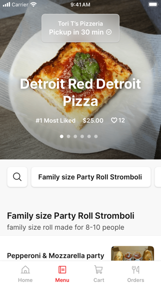 Tori T's Pizzeria iPhone screenshot 2 - Food & Drink app