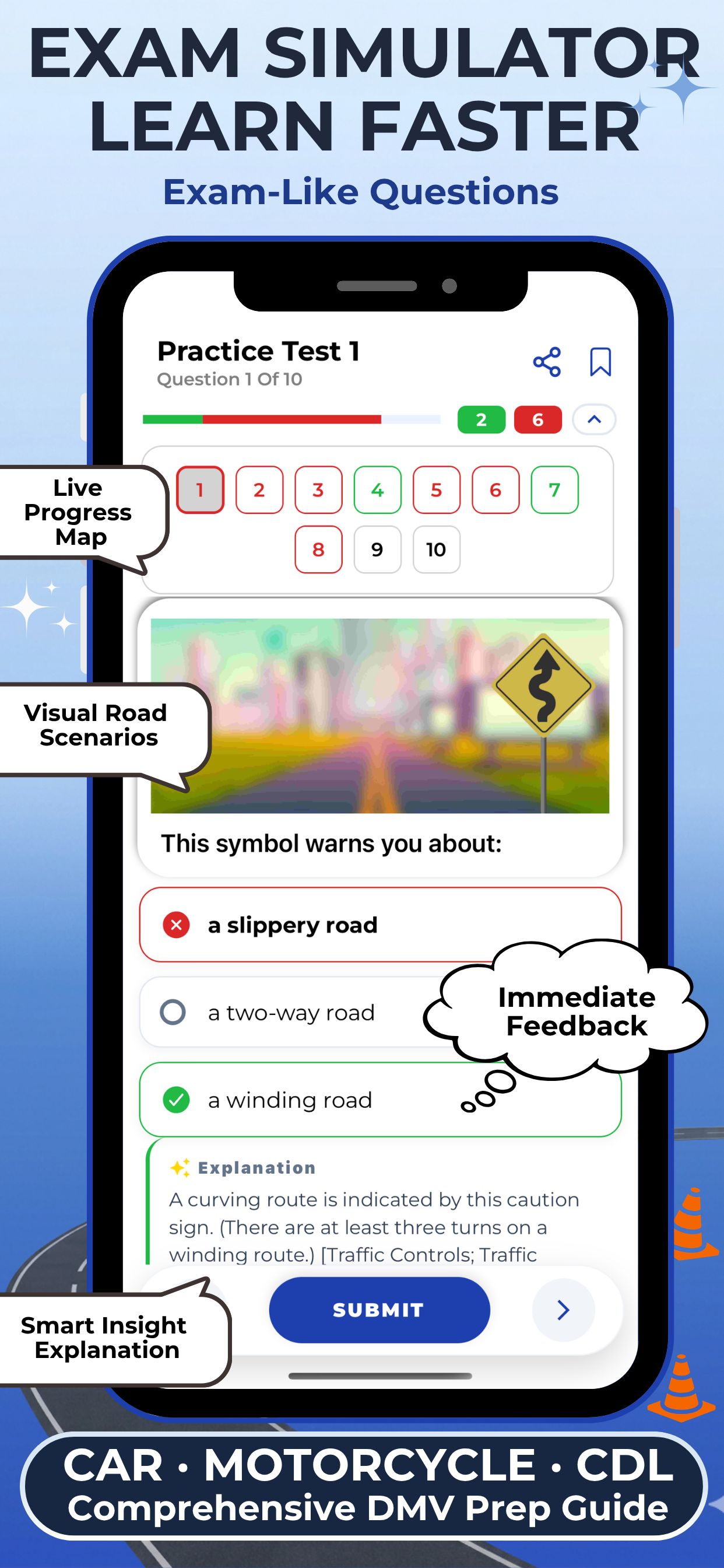 JACE:PA DMV Practice Test 2026 screenshot 3