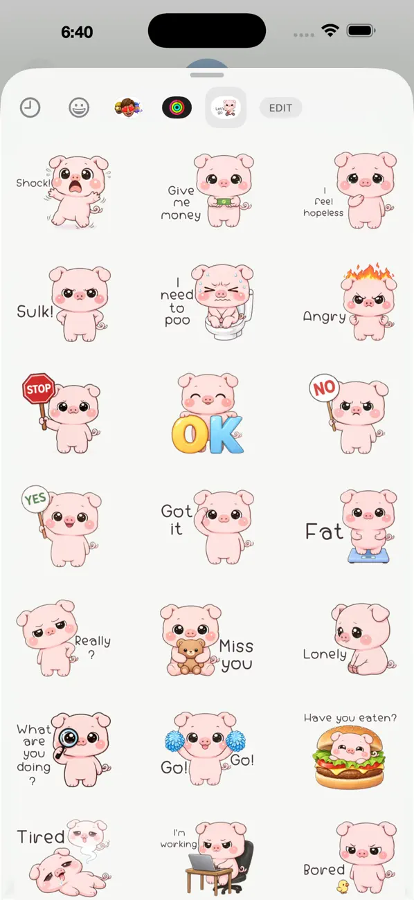Screenshot #2 pour Chubby Pinky Pig - WA Stickers
