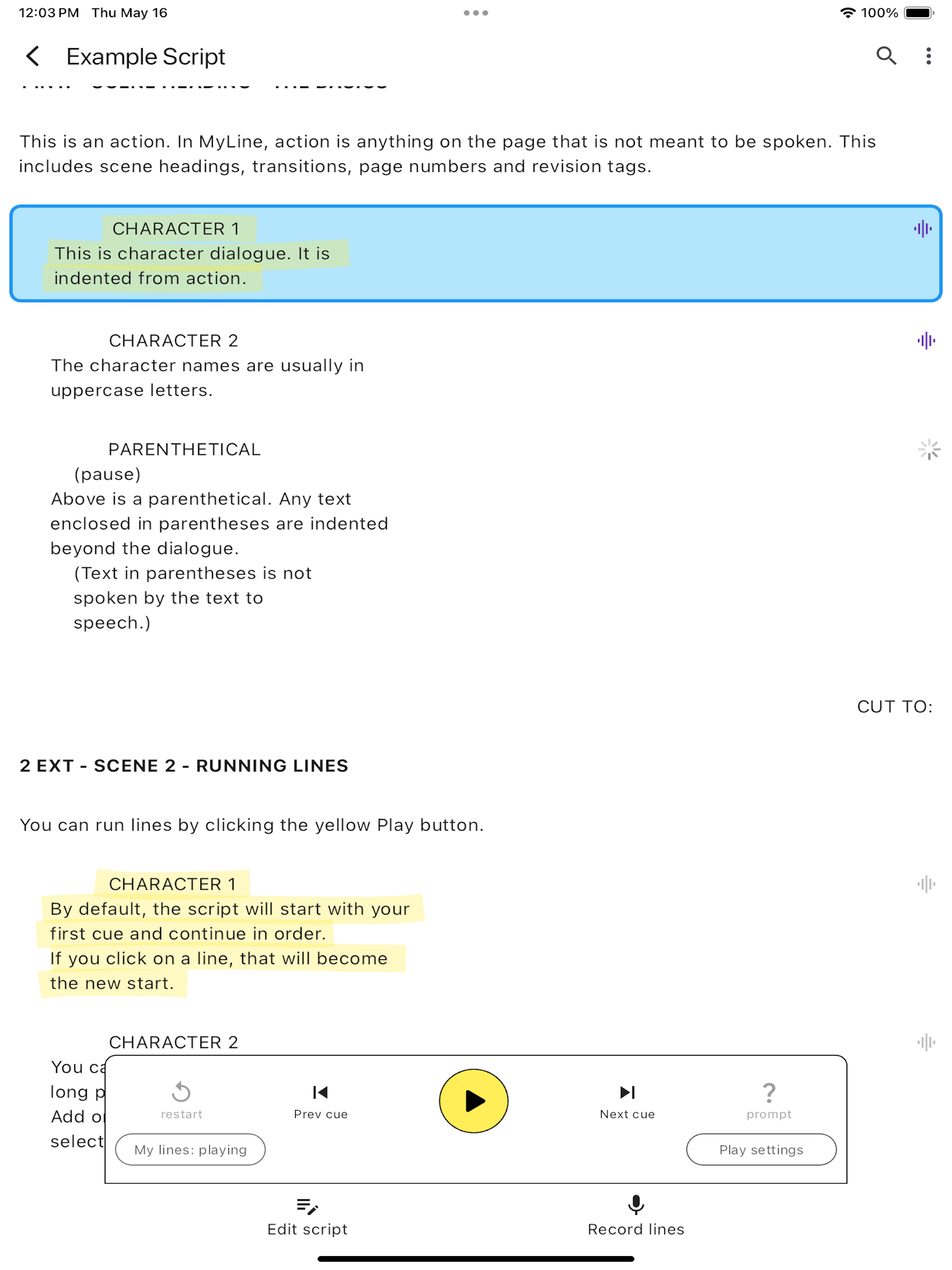 MyLine - Memorize your lines