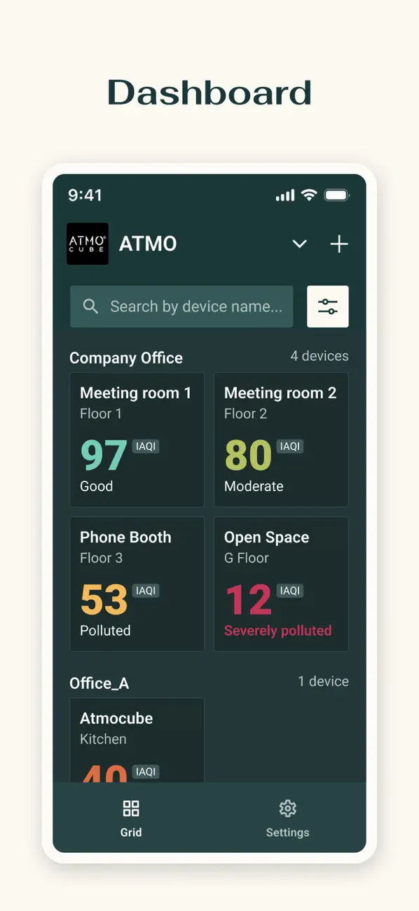 Screenshot #1 pour Atmocube Dashboard