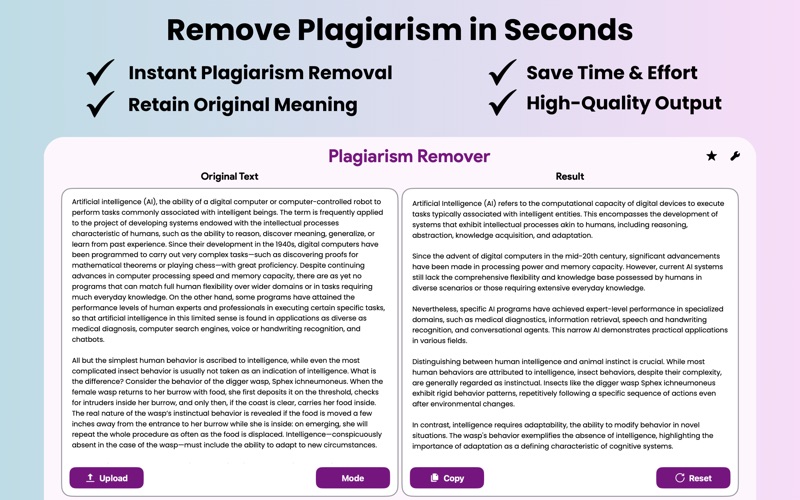 Plagiarism Remover & Detector app screenshot