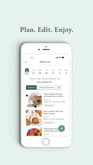 Basiligo Meal Plan Screenshot