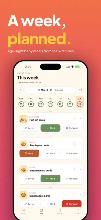 Baby Meal Planner - TinyPlate screenshot 1