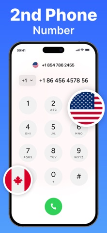 Second line: 2nd Phone Number・ iPhone screenshot