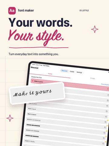 Custom Font Maker Keyboard iPad screenshot