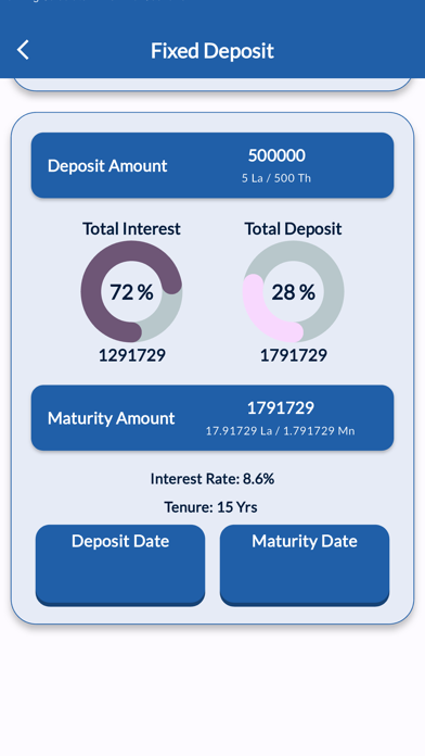 Banking Calculator - EMI,FD,RD Screenshot