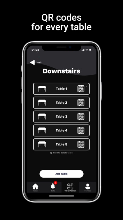 Call the Service - QR Menu