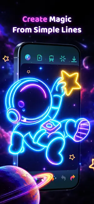Doodle Magic: Glow Art Drawing screenshot 1