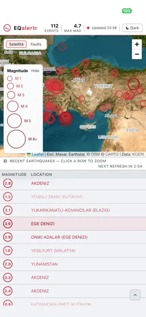 EQAlertr - Deprem Takibi iPhone screenshot 5
