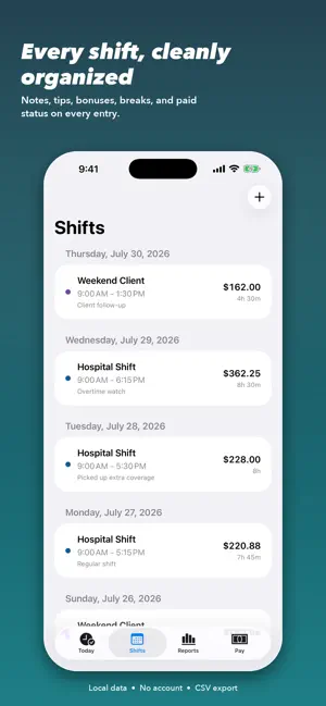ShiftWorth - Hours & Pay screenshot 2