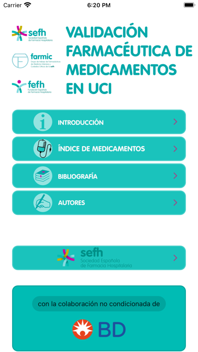 Validación medicamentos UCI Screenshot
