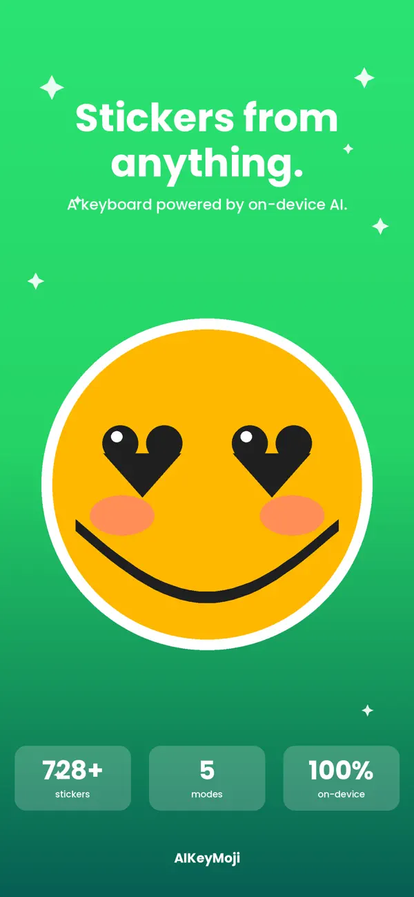 Screenshot #1 pour AIKeyMoji: AI Sticker Keyboard