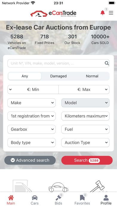 eCarsTrade - Used Car Auctions Screenshot