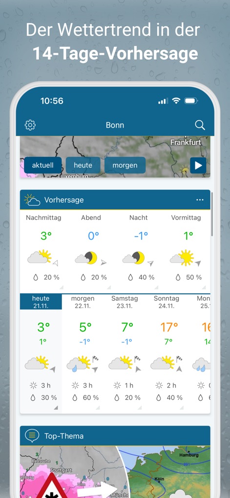 RegenRadar mit Wetterwarnungen - 