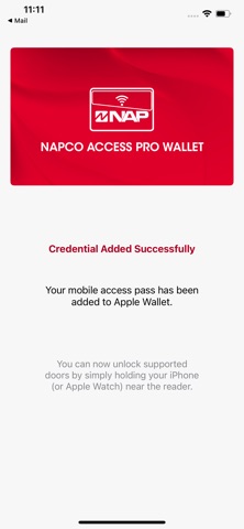 Napco Access Pro Wallet iPhone screenshot