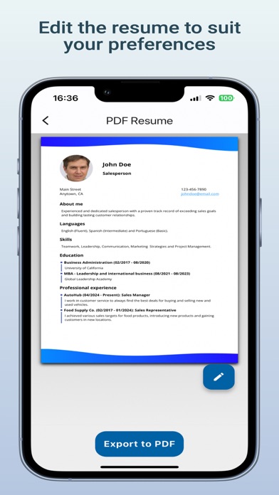 Resume Builder CV App Screenshot