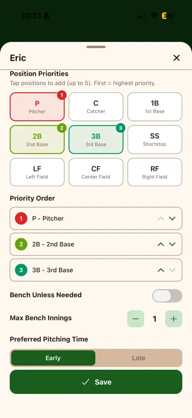 Fielding Scheduler screenshot 3