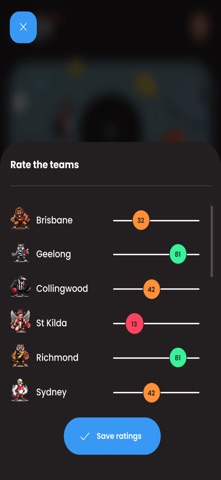 FootyCo Ladder Predictor screenshot