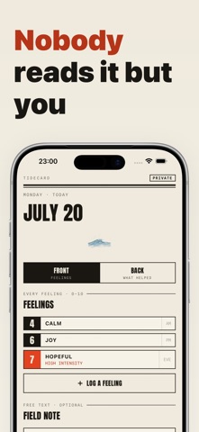 Tidecard: DBT Diary Card iPhone screenshot