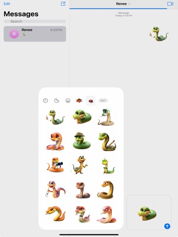 Super Sneaky Snake Stickers iPad screenshot