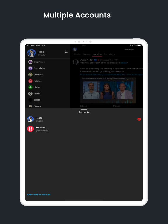 Recaster - Farcaster Client iPad screenshot 2 - Social Networking app