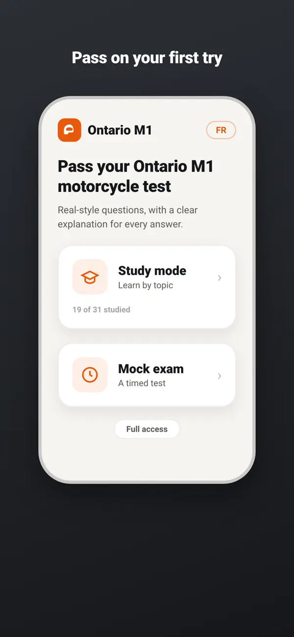Screenshot #1 pour Ontario M1 Motorcycle Test