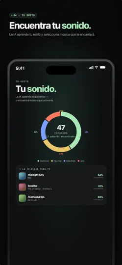 Captura de pantalla de Genre AI: Género Musical en iPhone 4