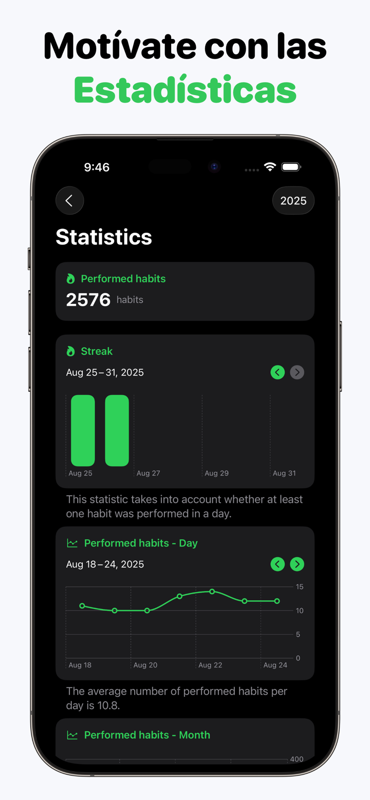 Habit Tracker: Hábitos & Metas screenshot 6