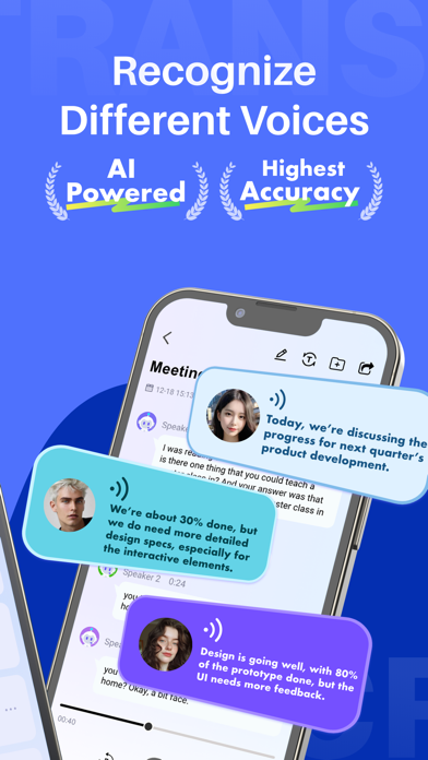 Screenshot #2 pour AI Transcribe: Record, Summary