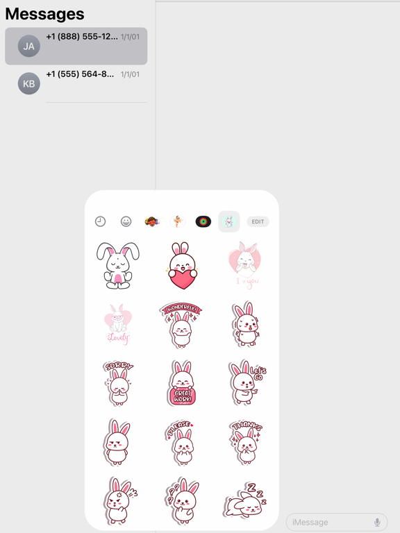 Screenshot #4 pour Adorable Bunny Stickers Set