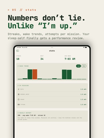 AI Mission Alarm Clock : ROUSE iPad screenshot