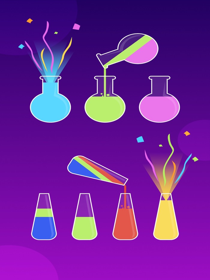 цветная вода игра - ватер пазл