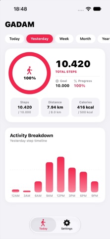 Gadam: Step Counter & Tracker Screenshot 1 of 4