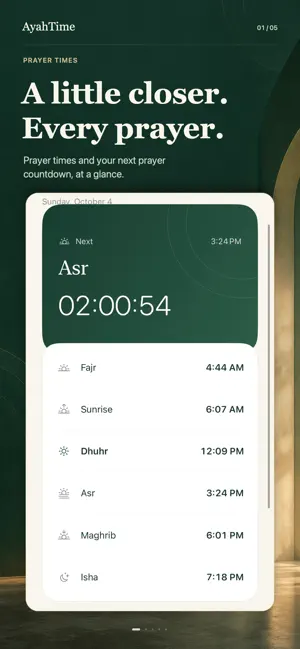 AyahTime – Prayer & Qibla screenshot 1