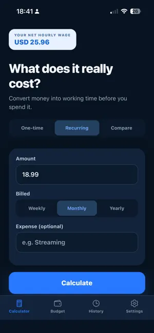 TimePrice: Cost in Hours screenshot 3