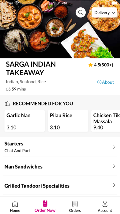 SARGA INDIAN TAKEAWAY Screenshot